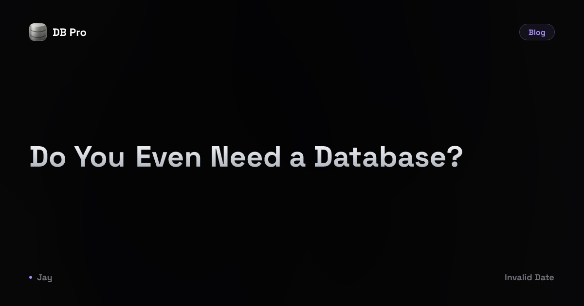 데이터베이스, 정말 필요한 걸까? — 작은 프로젝트에서 DB 없이 살아남는 법