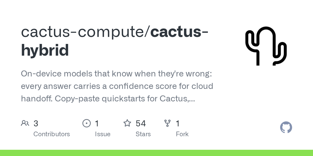 작은 AI에게 '저 이건 잘 몰라요'라고 말하는 법을 가르치다 — Cactus Hybrid