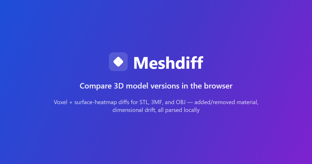 STL 파일도 diff가 되나요? 브라우저에서 3D 모델 두 버전을 비교해주는 Meshdiff
