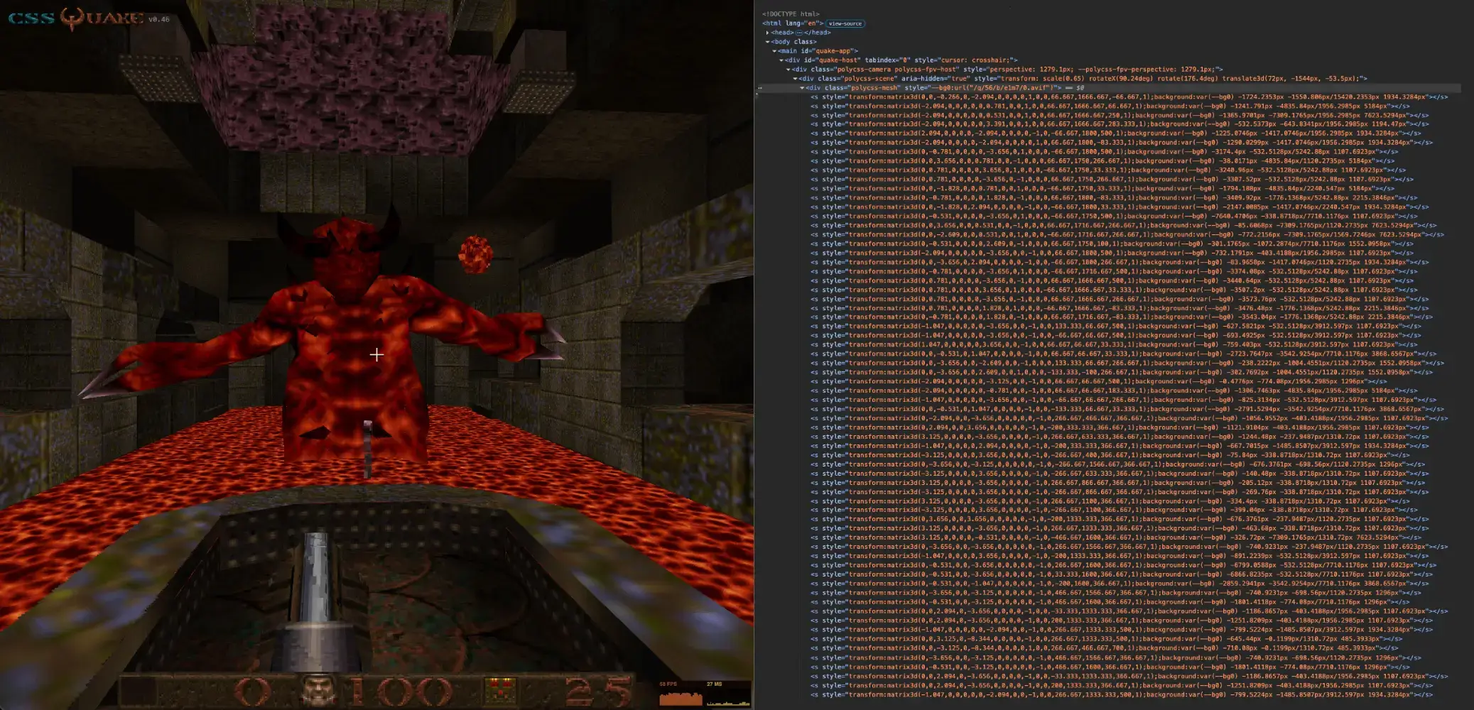 자바스크립트 한 줄 없이 CSS로 3D 게임을? 'CSSQuake'가 보여준 브라우저의 진짜 한계
