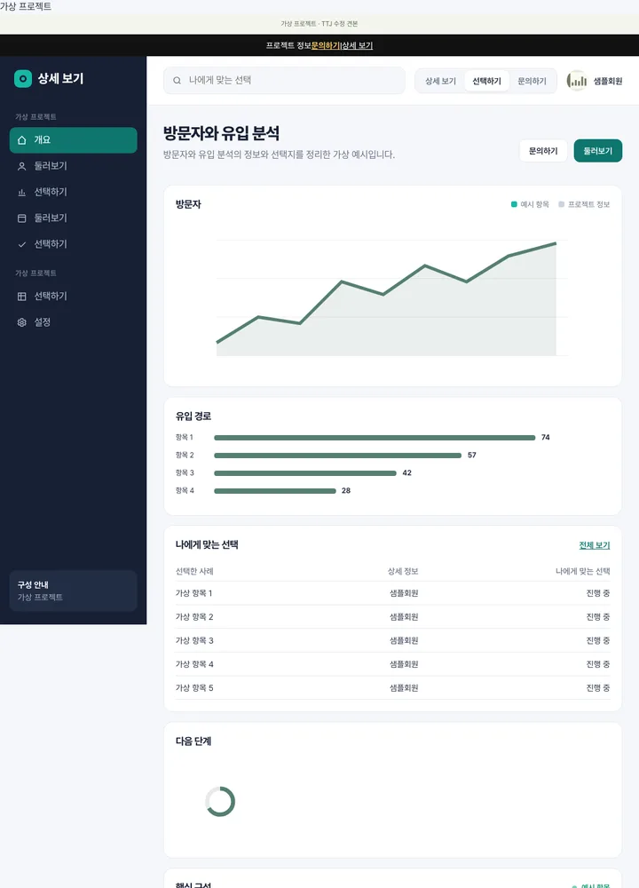 방문자와 유입 분석 디자인 견본