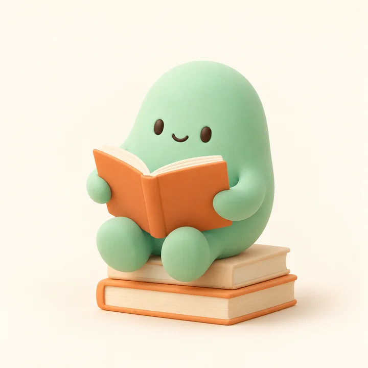 책을 읽는 도우미 — 앱 도우미 마스코트 견본