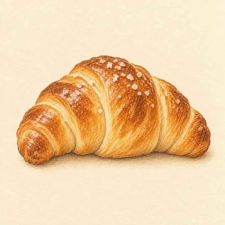 소금빵 — 베이커리 색연필 견본