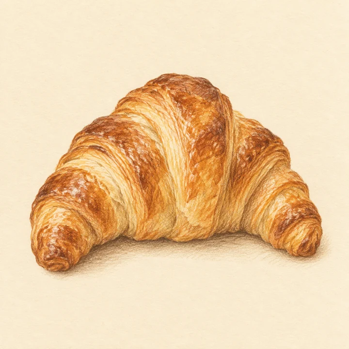 크루아상 — 베이커리 색연필 견본