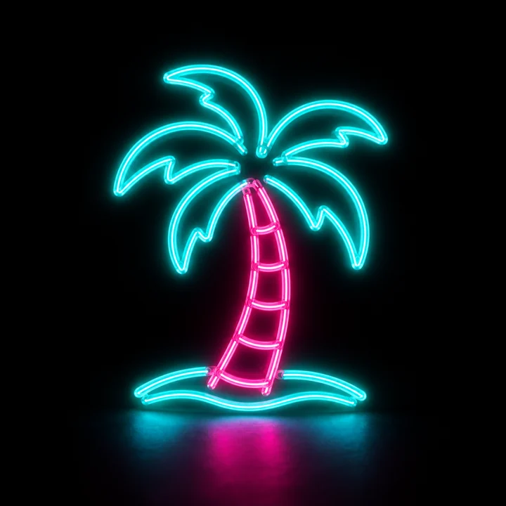 야자수 — 네온 그림 견본