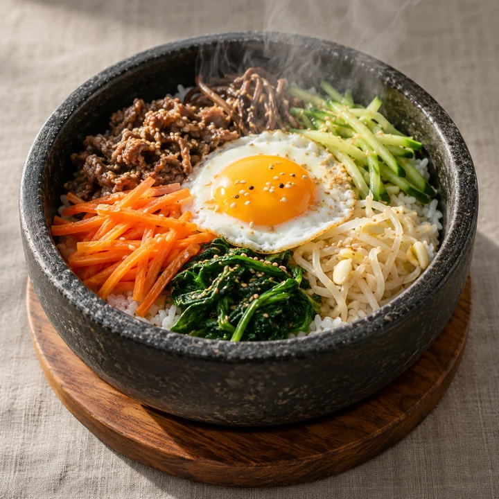 돌솥 비빔밥 — 실사 한식 한 그릇 견본