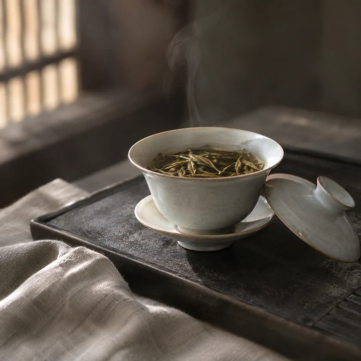 도자기 개완 — 실사 차와 다구 견본