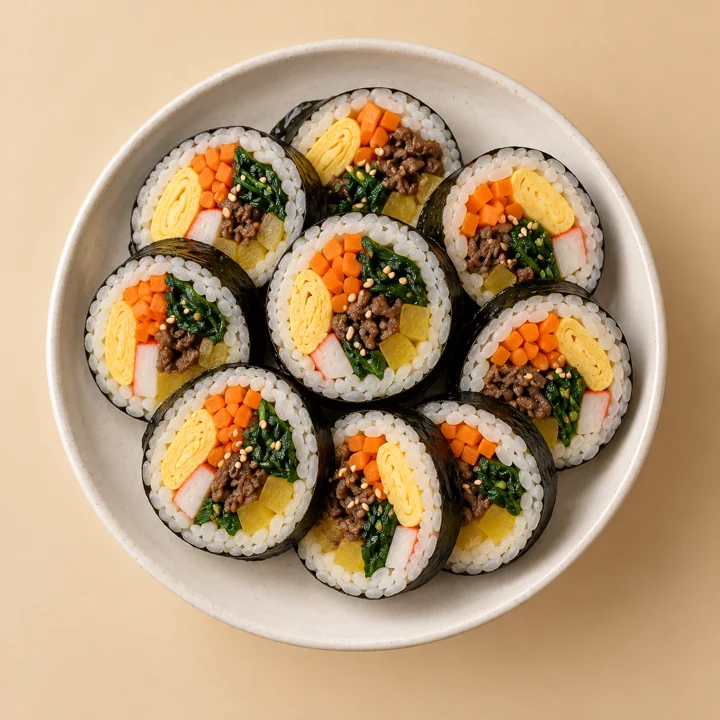 한 접시의 김밥 — 음식 메뉴 사진 견본