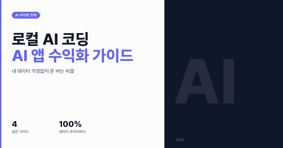 내 데이터 걱정 없이 돈 버는 AI 코딩! 로컬 AI 앱으로 수익화하는 4단계 실전 가이드