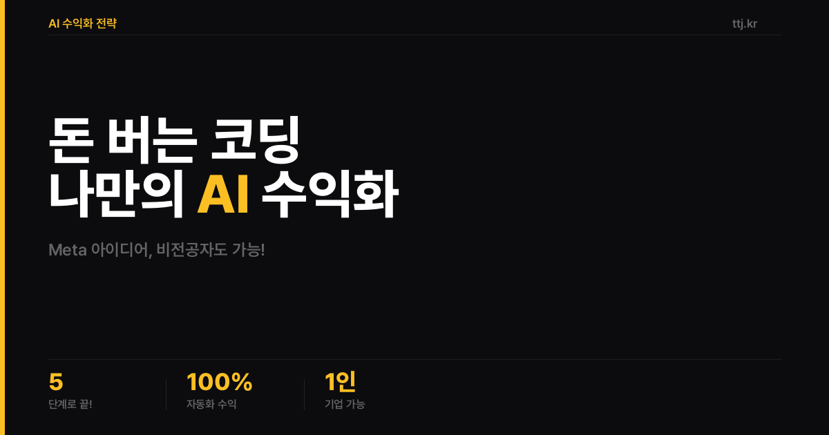 돈 버는 코딩: Meta '개인 초지능' 아이디어로 나만의 AI 에이전트 만들고 수익화하는 5단계